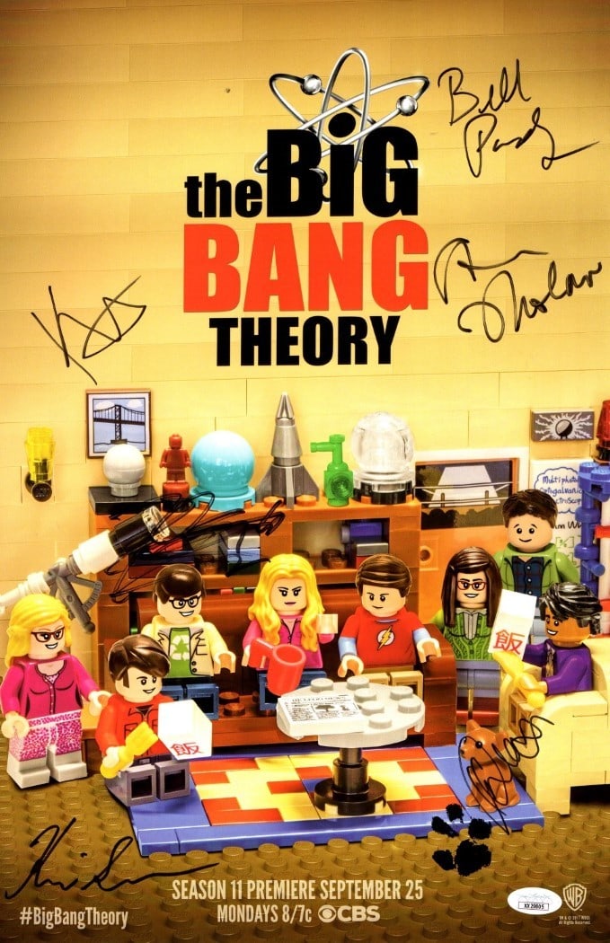Big Bang Theory Multi Signed 11x17 Poster Cuoco Nayyar Galecki JSA: Big Bang Theory Multi Signed 11x17 Poster Cuoco Nayyar Galecki JSA This is a multi-autographed 11x17 poster from the beloved TV show, The Big Bang Theory. The poster features the signatures of Kaley C
