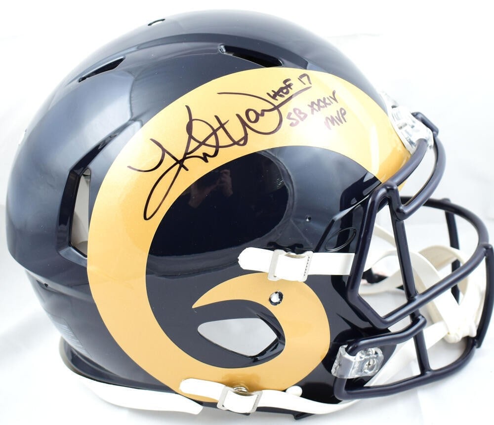 St. Louis Rams Speed Authentic Helmet Signed by Kurt Warner Beckett Authenticated (1 of 10)