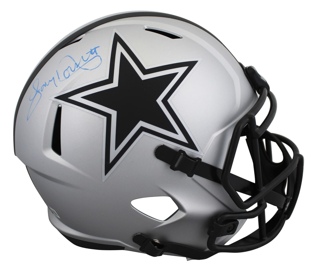 Tony Dorsett Autographed Dallas Cowboys Rave Helmet BAS Authenticated: Tony Dorsett Autographed Dallas Cowboys Rave Helmet BAS Authenticated This Dallas Cowboys Rave Full Size Speed Replica Helmet has been personally signed by legendary player Tony Dorsett. The item is 1
