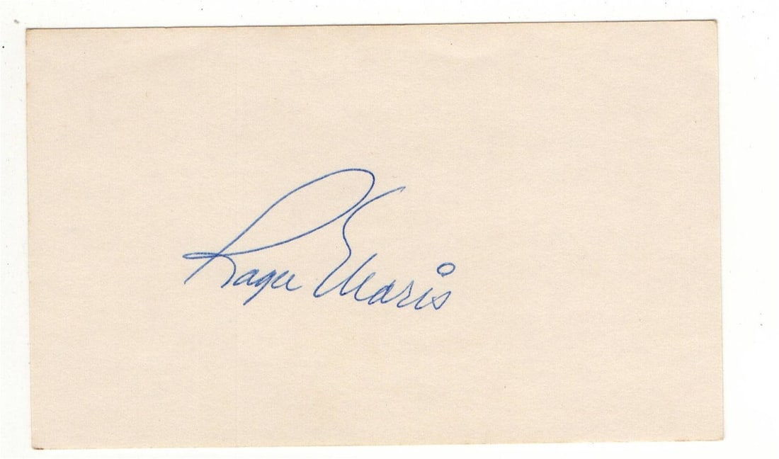 Roger Maris Autographed 3X5 Index Card Yankees JSA Certified: Roger Maris Autographed 3X5 Index Card Yankees JSA Certified This is an original 3x5 index card autographed by Roger Maris, a legendary player of the New York Yankees. The autograph has been authentic