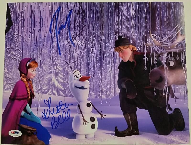 11x14 Frozen Photograph Signed by Kristen Bell and Josh Gad with PSA DNA COA: 11x14 Frozen Photograph Signed by Kristen Bell and Josh Gad with PSA DNA COA This original 11x14 photograph from Disney's Frozen is signed by Kristen Bell and Josh Gad. The photo comes with a PSA/DNA
