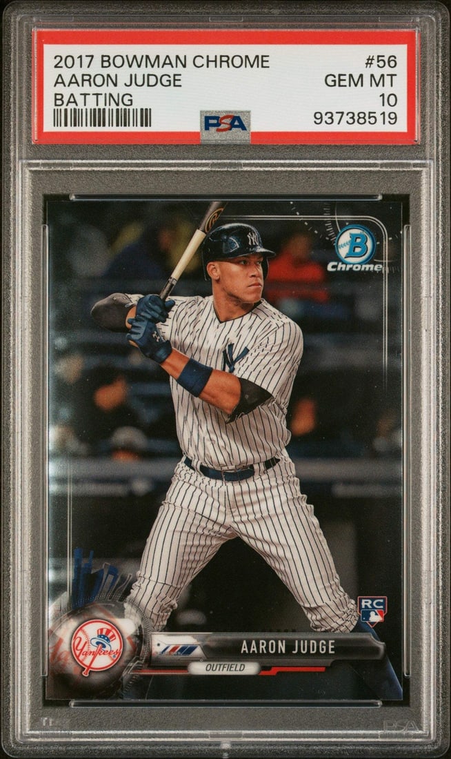 Graded 2017 Topps Bowman Chrome Aaron Judge #56 PSA 10 Baseball Card (1 of 2)