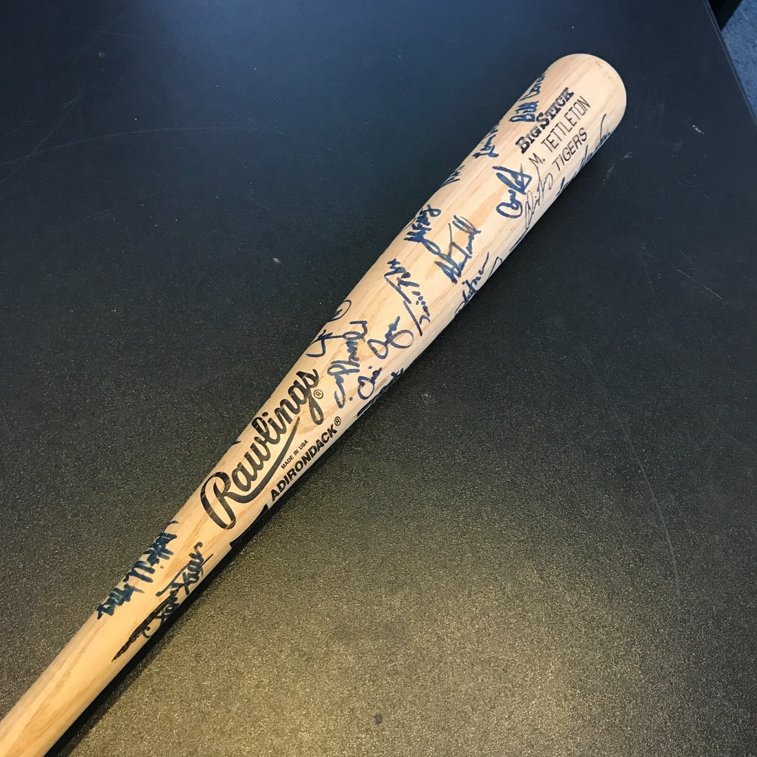 1990s Detroit Tigers Team Signed Mickey Tettleton Game Used Bat: 1990s Detroit Tigers Team Signed Mickey Tettleton Game Used Bat This 1990's Detroit Tigers Team Signed Mickey Tettleton Game Used Baseball Bat is a remarkable piece of sports memorabilia. The bat feat