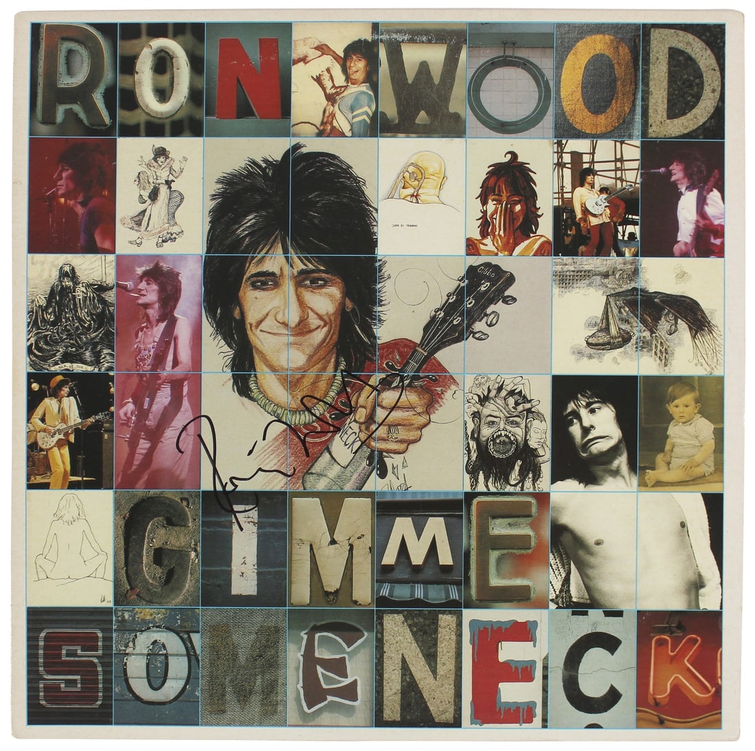 Ronnie Wood Signed Gimme Some Neck Album Cover Beckett Authenticated: Ronnie Wood Signed Gimme Some Neck Album Cover Beckett Authenticated This authentic Gimme Some Neck album cover has been personally signed by Ron Wood, making it a must-have for any collector. The ite