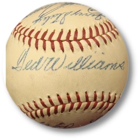 1960 American League All-Star Signed Baseball Ted Williams Whitey Ford 15 Signatures Authenticated: 1960 American League All-Star Signed Baseball Ted Williams Whitey Ford 15 Signatures Authenticated This original 1960 American League All-Star signed baseball features a total of 15 autographs, includ