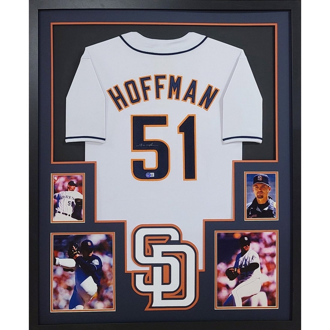 Trevor Hoffman Signed Framed Jersey San Diego Padres Beckett Authenticated: Trevor Hoffman Signed Framed Jersey San Diego Padres Beckett Authenticated Celebrate baseball history with this autographed Trevor Hoffman framed jersey. Authenticated by Beckett, a leader in sports m