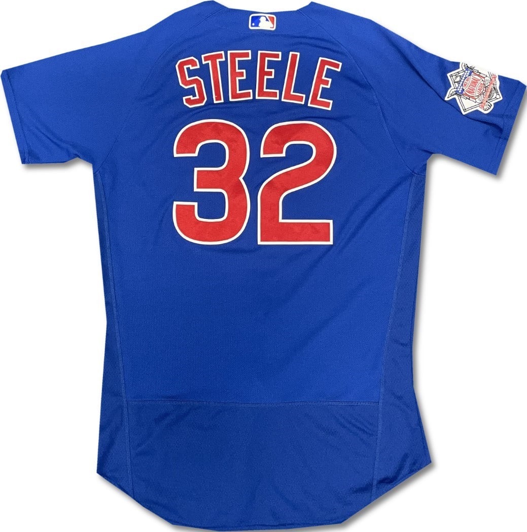 Justin Steele Chicago Cubs Game Worn Spring Training Jersey: Justin Steele Chicago Cubs Game Worn Spring Training Jersey Show your support for the Chicago Cubs with this game-worn spring training jersey from pitcher Justin Steele. This pre-owned jersey is a per