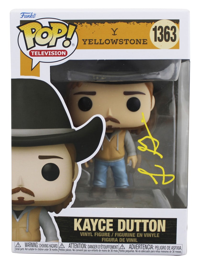 Luke Grimes Autographed Yellowstone Kayce Dutton 1363 Funko Pop JSA COA: Luke Grimes Autographed Yellowstone Kayce Dutton 1363 Funko Pop JSA COA This Kayce Dutton #1363 Funko Pop Vinyl Figure from Yellowstone has been personally signed by Luke Grimes. The autograph is auth