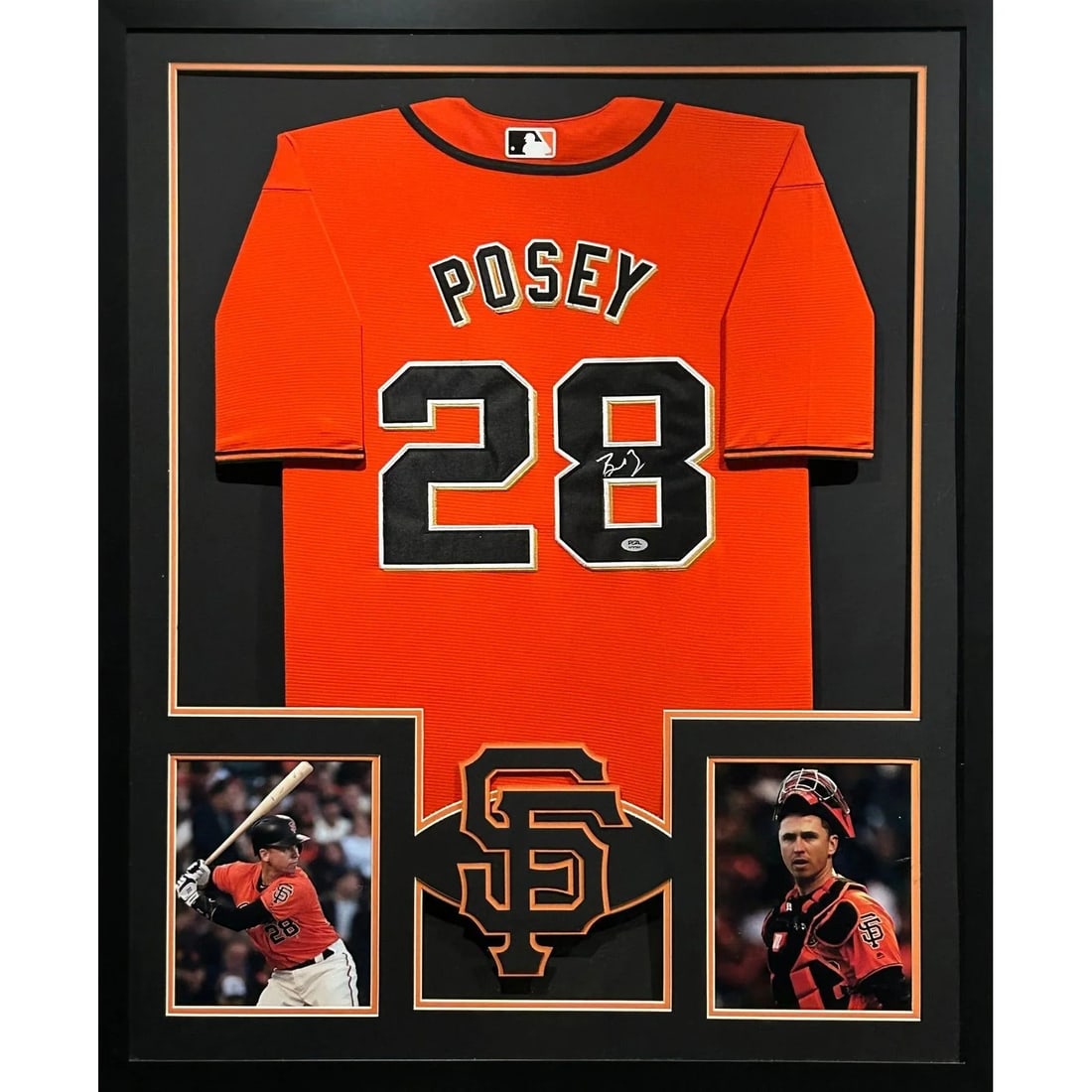 Framed San Francisco Giants Jersey Signed by Buster Posey Beckett Authenticated: Framed San Francisco Giants Jersey Signed by Buster Posey Beckett Authenticated This framed San Francisco Giants jersey features the authentic signature of Buster Posey. The autographed jersey is prof