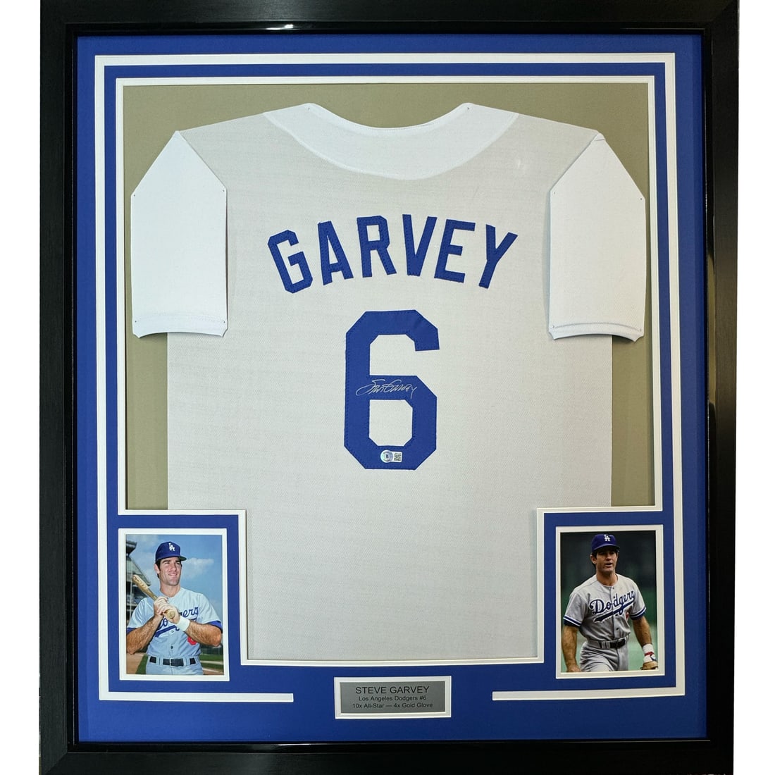 Framed Autographed Steve Garvey Jersey with PSA COA 33x42 Dodgers: Framed Autographed Steve Garvey Jersey with PSA COA 33x42 Dodgers Showcase your passion for baseball with this professionally framed and autographed Steve Garvey jersey. This authentic white jersey fr