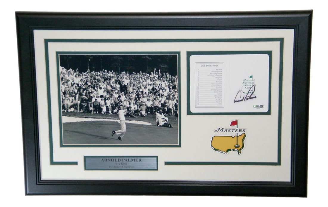 Arnold Palmer Signed Masters Scorecard Framed with JSA Authentication (1 of 4)