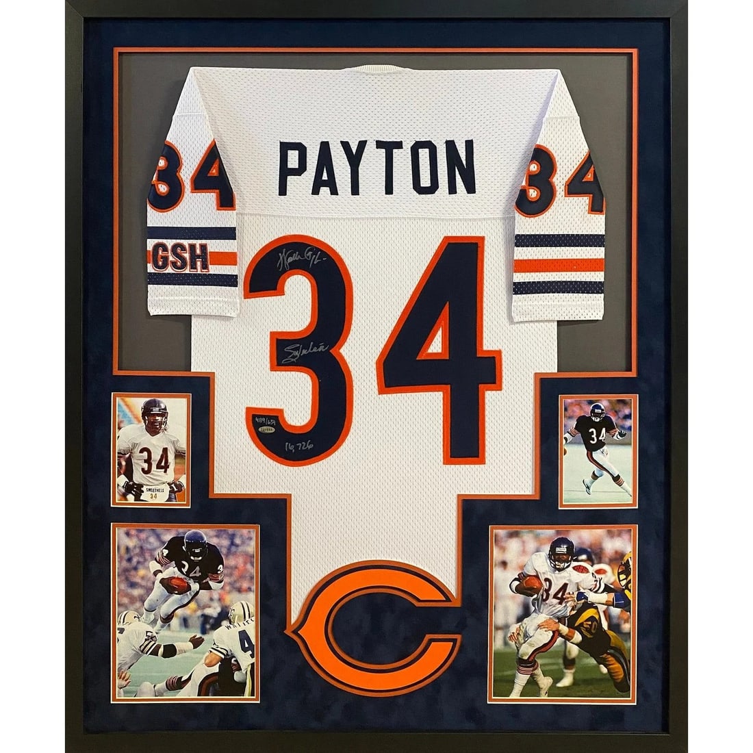 Framed Walter Payton Chicago Bears Autographed Jersey With Steiner Authentication (1 of 3)