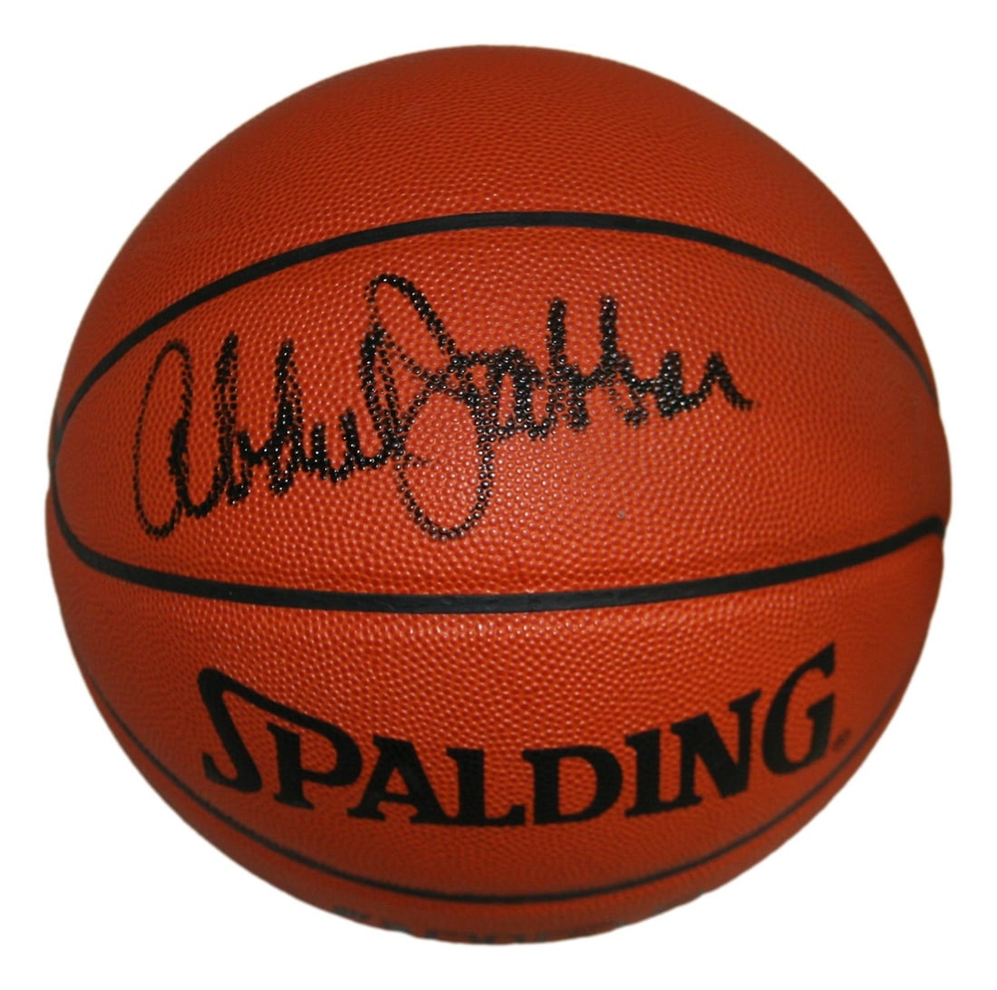 Kareem Abdul-Jabbar Signed NBA Basketball with JSA Authentication: Kareem Abdul-Jabbar Signed NBA Basketball with JSA Authentication This is an official NBA leather basketball signed by the legendary Kareem Abdul-Jabbar, one of the greatest players in basketball hist