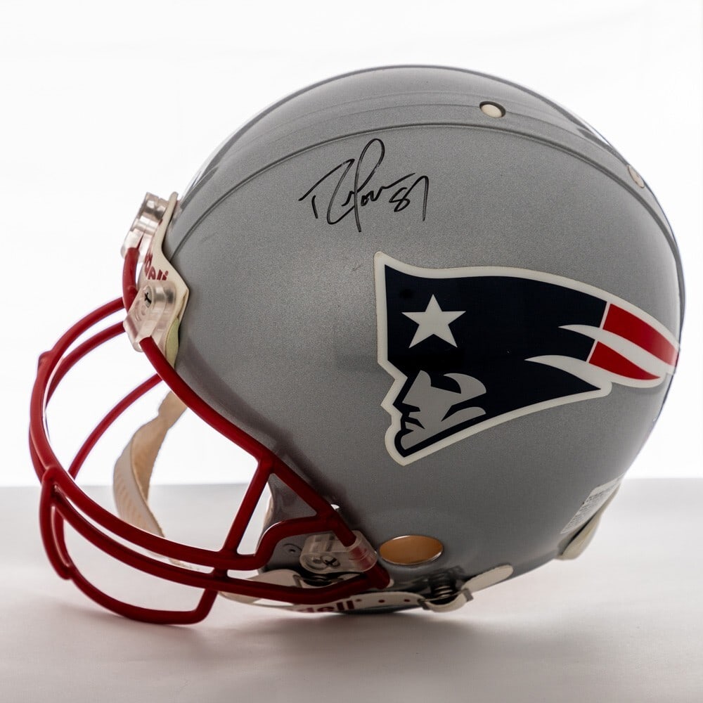 Randy Moss Signed Patriots Full-Size Riddell Helmet with JSA Authentication (1 of 9)