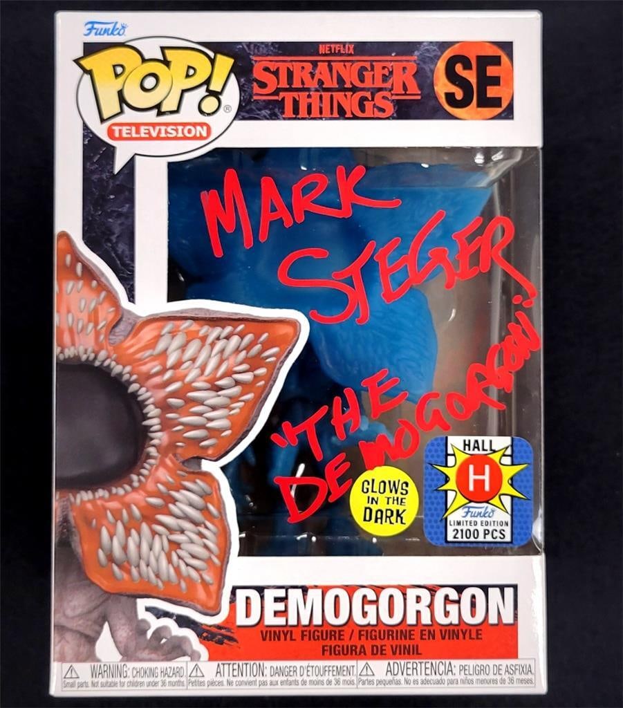 Mark Steger Signed Demogorgon Funko Pop Stranger Things BAS Authenticated: Mark Steger Signed Demogorgon Funko Pop Stranger Things BAS Authenticated This is an original Funko Pop! figure of the Demogorgon from the hit show Stranger Things, signed by Mark Steger. The item is