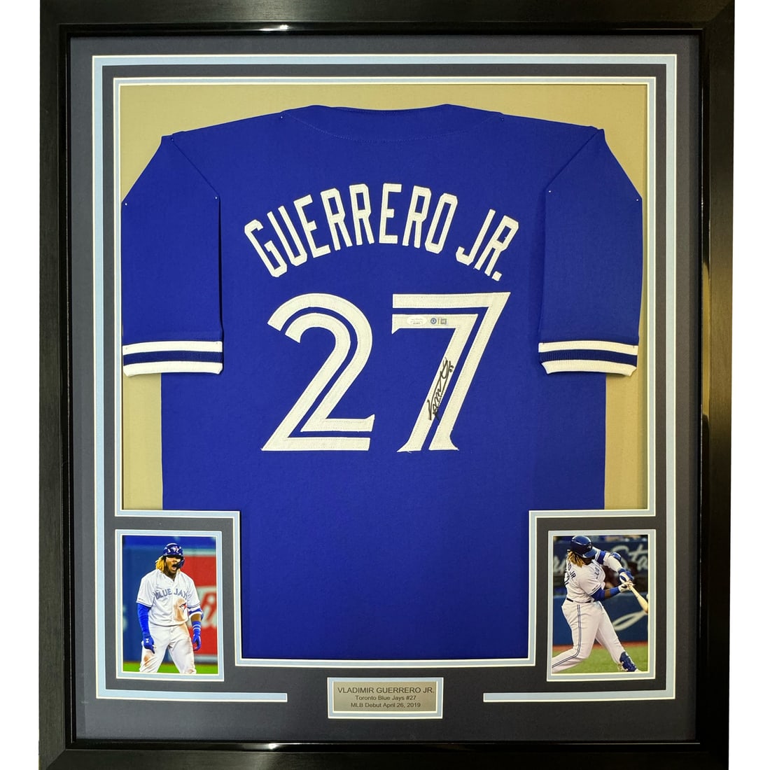 Framed Autographed Vladimir Guerrero Jr. Jersey PSA COA 33x42 Toronto Blue Jays: Framed Autographed Vladimir Guerrero Jr. Jersey PSA COA 33x42 Toronto Blue Jays This professionally framed and matted autographed jersey of Vladimir Guerrero Jr. is a must-have for any baseball fan. T