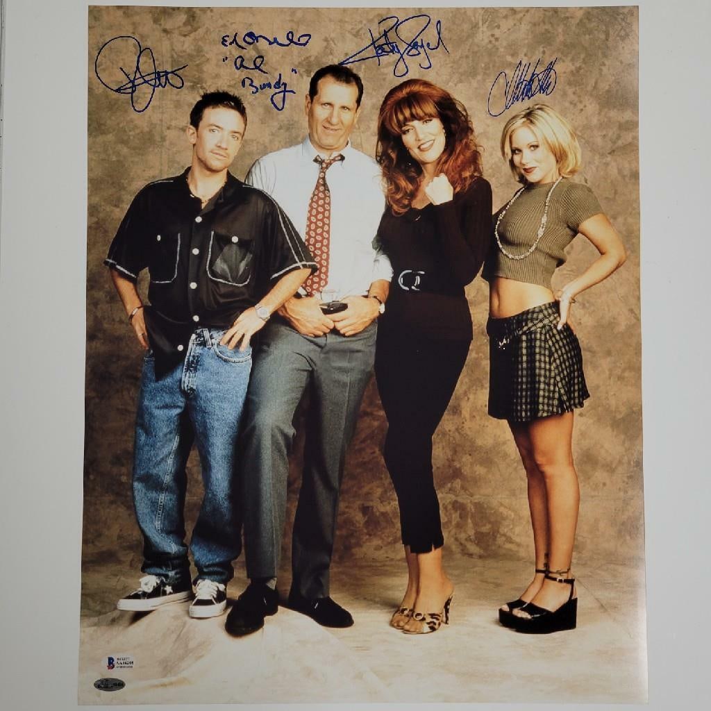 16x20 Signed Photo Beckett Authenticated by Married With Children Cast: 16x20 Signed Photo Beckett Authenticated by Married With Children Cast Original 16x20 photo signed by the cast of Married With Children, including Ed O'Neill, Katey Sagal, and Christina Applegate. The