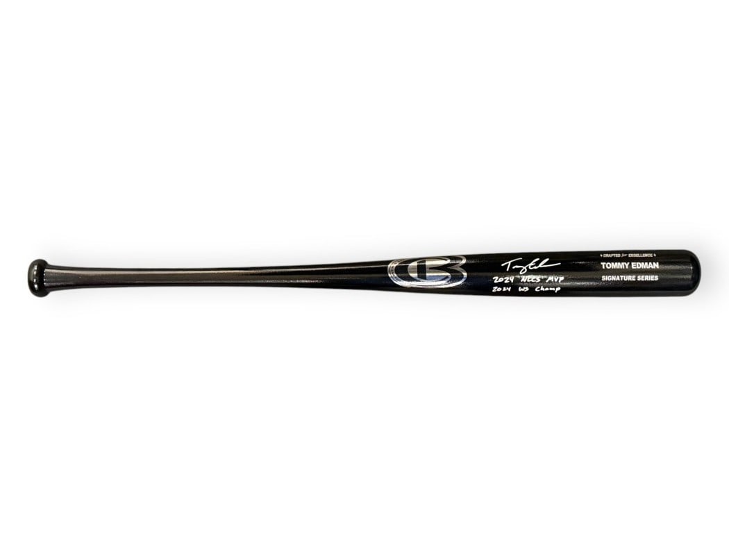 Tommy Edman Signed Custom Bat JSA Authenticated 2024 NLCS MVP Dodgers: Tommy Edman Signed Custom Bat JSA Authenticated 2024 NLCS MVP Dodgers Celebrate the achievements of Tommy Edman with this exquisite custom bat, featuring his autograph and significant inscriptions. Th