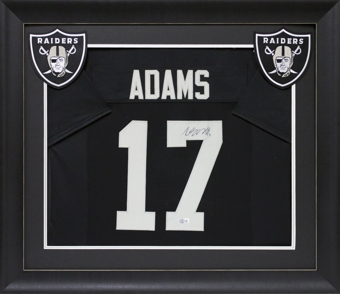 Davante Adams Signed Black Framed Jersey Las Vegas Raiders BAS Witnessed: Davante Adams Signed Black Framed Jersey Las Vegas Raiders BAS Witnessed Celebrate your support for Davante Adams with this authentic signed black pro style framed jersey. Personally signed by the sta