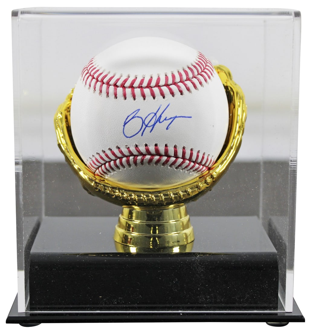 Bryce Harper Signed OML Baseball with Fanatics Authentication & Display Case: Bryce Harper Signed OML Baseball with Fanatics Authentication & Display Case This authentic OML baseball has been personally signed by Bryce Harper, the star player of the Philadelphia Phillies. Accom
