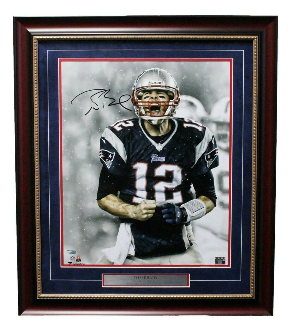 Tom Brady Signed Framed 16x20 Photo New England Patriots Fanatics (1 of 4)