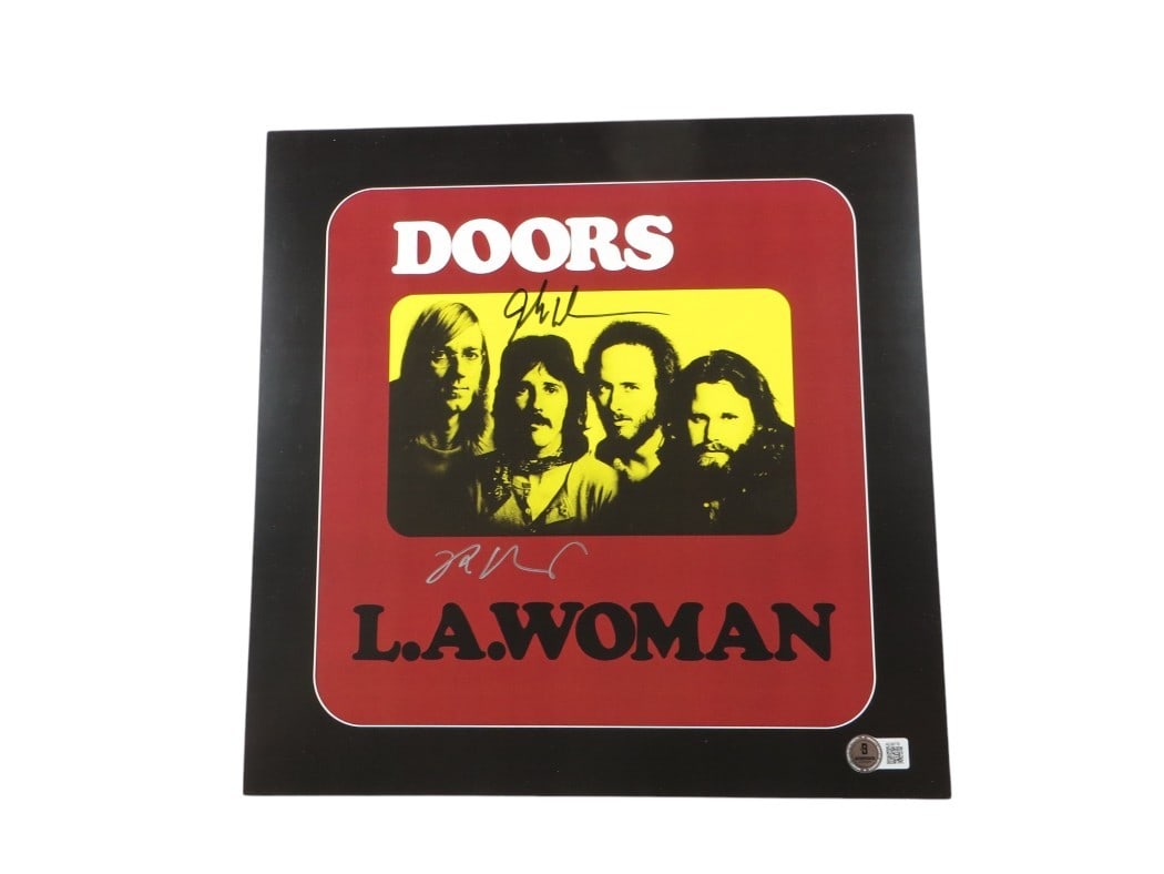The Doors John Densmore Robby Krieger Signed Album Insert Beckett Authenticated: The Doors John Densmore Robby Krieger Signed Album Insert Beckett Authenticated This is an original autographed album insert featuring the signatures of John Densmore and Robby Krieger from the iconic
