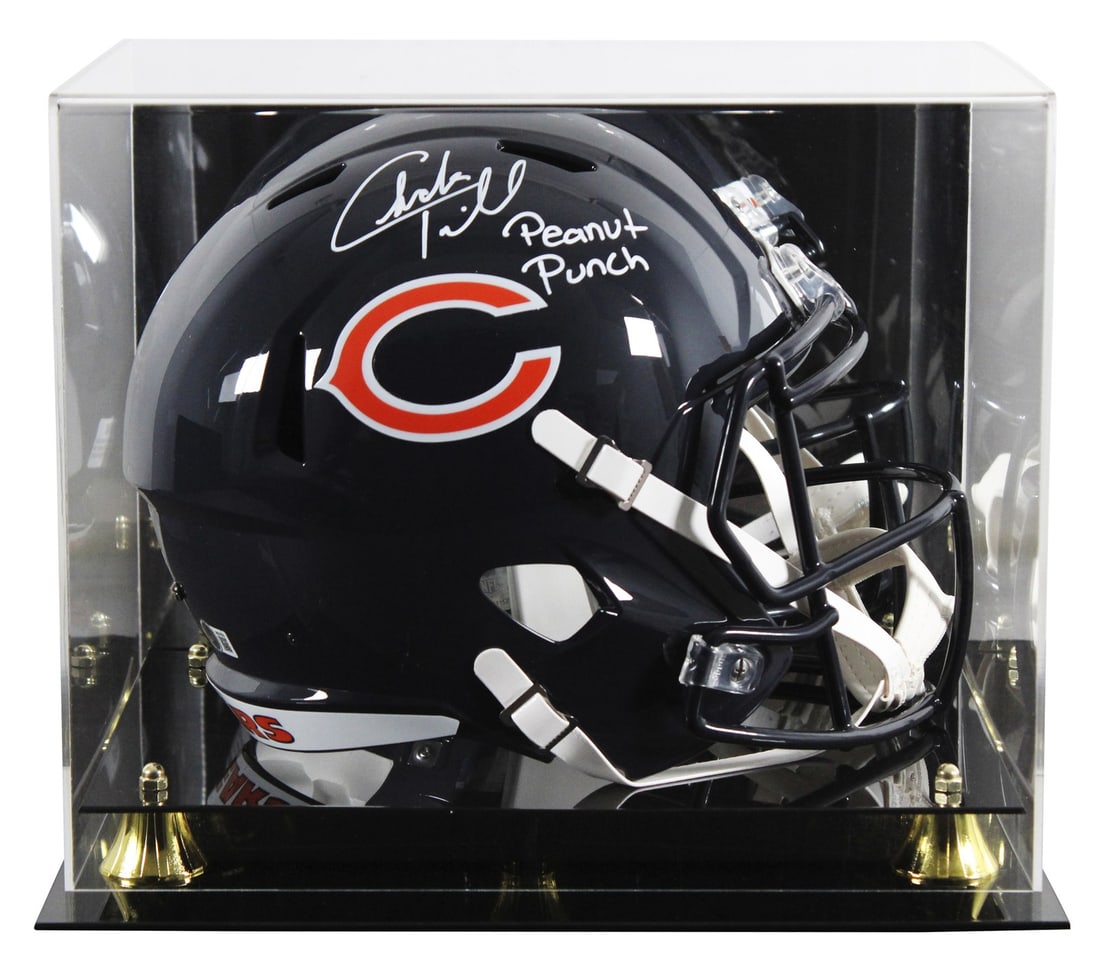 Chicago Bears Charles Tillman Signed Helmet with Peanut Punch Inscription BAS Authenticated: Chicago Bears Charles Tillman Signed Helmet with Peanut Punch Inscription BAS Authenticated Celebrate the iconic play of Charles Tillman with this autographed Riddell Full Size Speed Replica Helmet fe