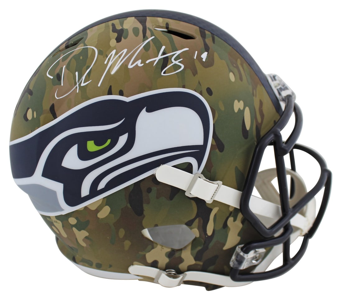 DK Metcalf Signed Seahawks Camo Full Size Speed Helmet BAS Authenticated (1 of 3)