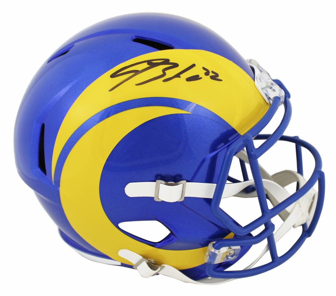 Blake Corum Signed Riddell Full Size Helmet BAS Witnessed Los Angeles Rams (1 of 3)