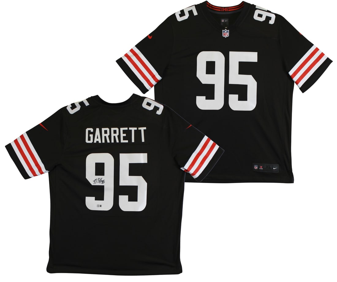 Myles Garrett Signed Cleveland Browns Nike Limited Jersey BAS Authenticated: Myles Garrett Signed Cleveland Browns Nike Limited Jersey BAS Authenticated This authentic autographed brown Nike limited jersey features the signature of Myles Garrett, star player of the Cleveland