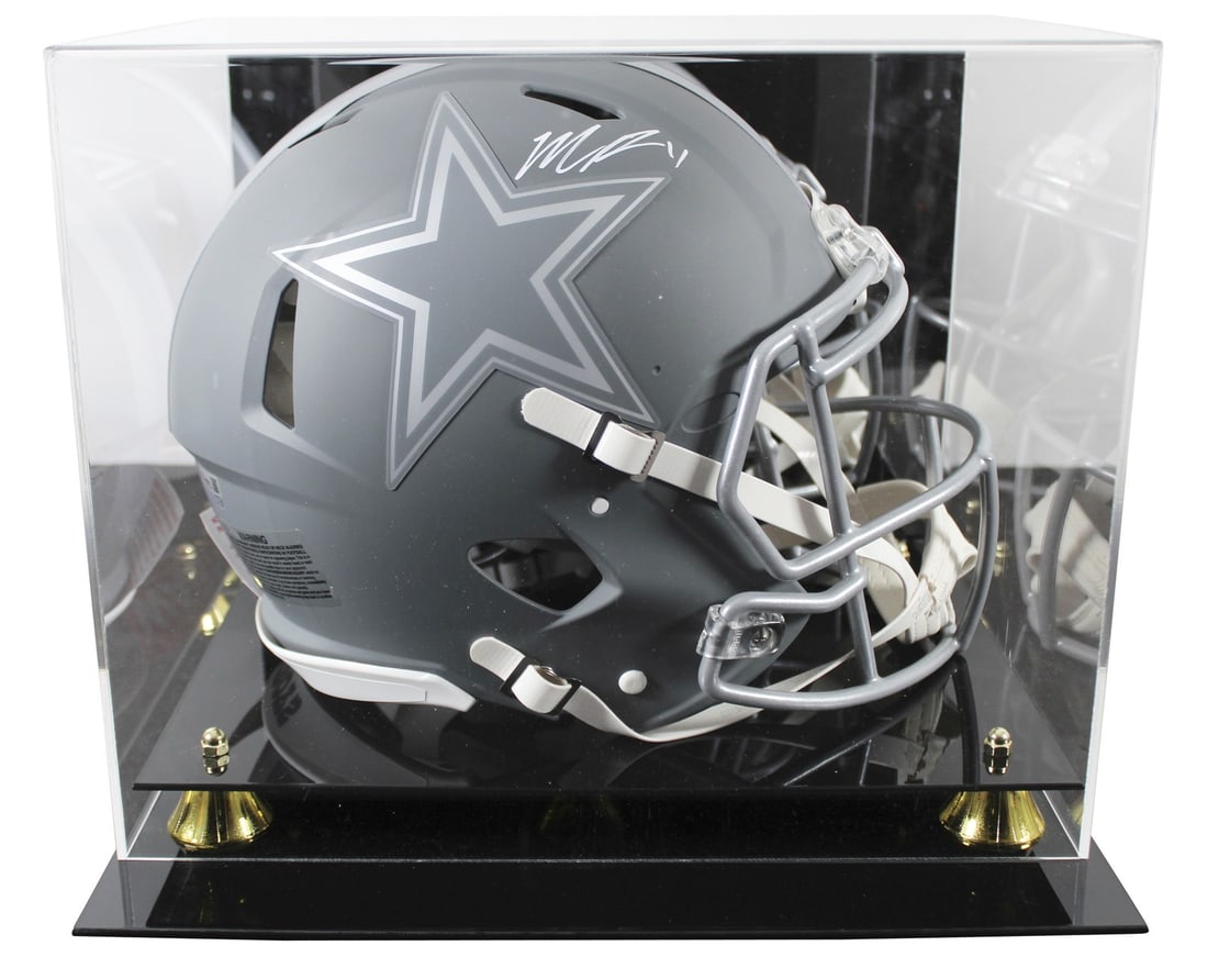 Micah Parsons Autographed Dallas Cowboys Slate Helmet with Display Case: Micah Parsons Autographed Dallas Cowboys Slate Helmet with Display Case This is an original autographed full-size speed Proline helmet featuring the signature of Micah Parsons, a prominent player for