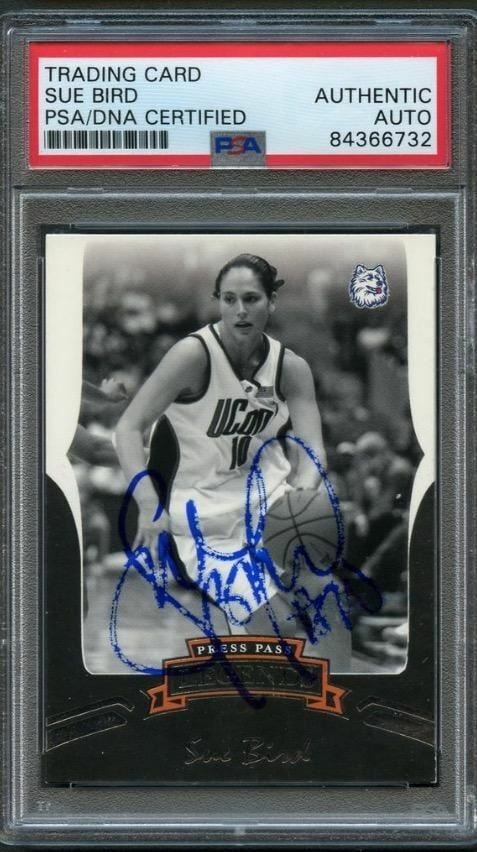 2006 Press Pass Legends Sue Bird Signed Card PSA Authenticated UConn: 2006 Press Pass Legends Sue Bird Signed Card PSA Authenticated UConn This is a 2006 Press Pass Legends #22 sports trading card featuring the autograph of basketball star Sue Bird, who played for the U