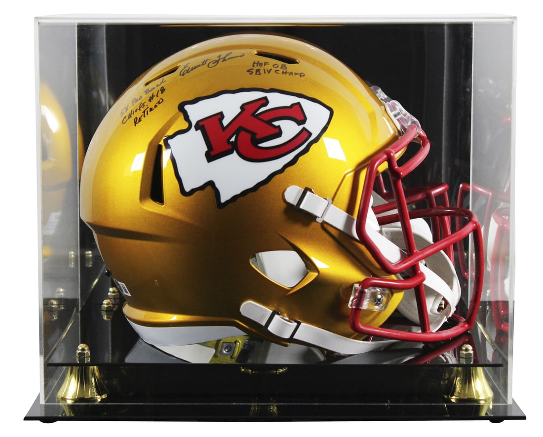Emmitt Thomas Signed Chiefs Flash F/S Helmet with BAS Authentication: Emmitt Thomas Signed Chiefs Flash F/S Helmet with BAS Authentication This is an original autographed full-size speed replica helmet featuring Emmitt Thomas, a legendary player of the Kansas City Chief