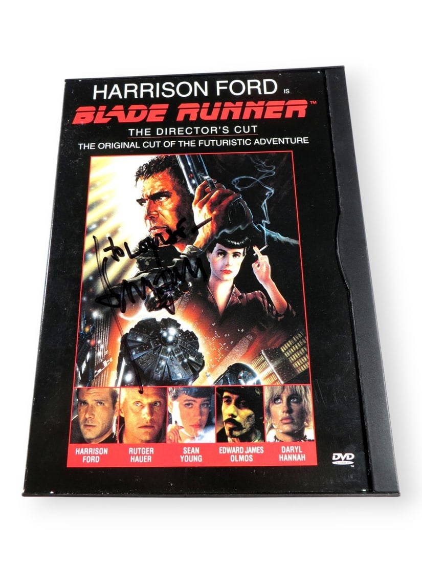 Harrison Ford Autographed Blade Runner DVD Cover Beckett Authenticated: Harrison Ford Autographed Blade Runner DVD Cover Beckett Authenticated This original DVD cover of Blade Runner is signed by the iconic actor Harrison Ford. The autograph has been authenticated by Beck