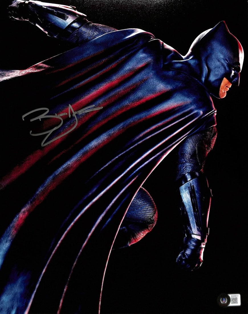 11x14 Justice League Batman Photo Signed by Ben Affleck Beckett Authenticated: 11x14 Justice League Batman Photo Signed by Ben Affleck Beckett Authenticated This 11x14 color photograph features Ben Affleck as Batman from Justice League and has been personally signed by Ben Affle