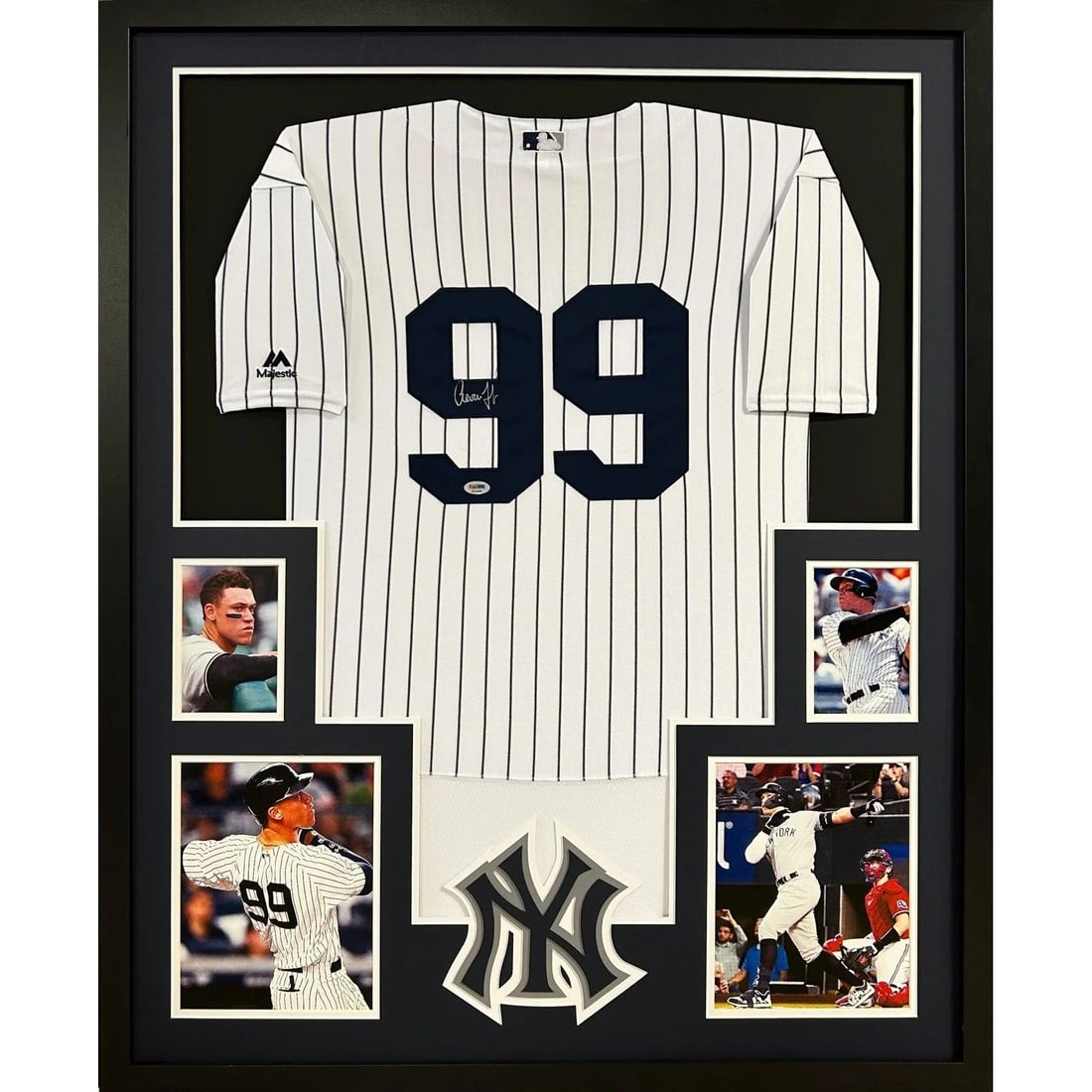 Aaron Judge Signed Framed Jersey PSA/DNA Authentic New York Yankees: Aaron Judge Signed Framed Jersey PSA/DNA Authentic New York Yankees This is a remarkable framed jersey of Aaron Judge, featuring his authentic signature, verified by PSA/DNA, a leader in sports memora