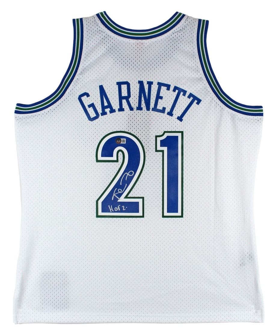 Kevin Garnett Signed Timberwolves Jersey HOF 2020 BAS Witnessed: Kevin Garnett Signed Timberwolves Jersey HOF 2020 BAS Witnessed Celebrate the legacy of Kevin Garnett with this autographed Minnesota Timberwolves jersey, featuring his inscription "HOF 2020". This or