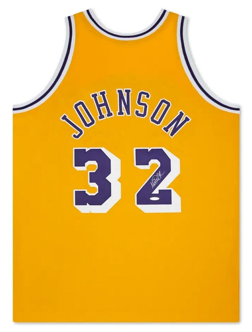 Magic Johnson Autographed Lakers Jersey 1984/85 Authentic Mitchell Ness Upper Deck Certified (1 of 4)