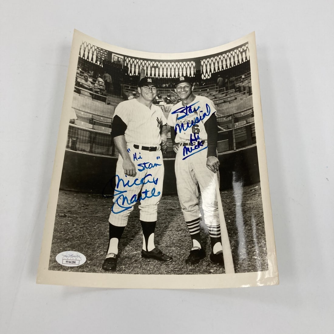 Mickey Mantle Stan Musial Signed Inscribed 8x10 Photo JSA Authenticated (1 of 5)