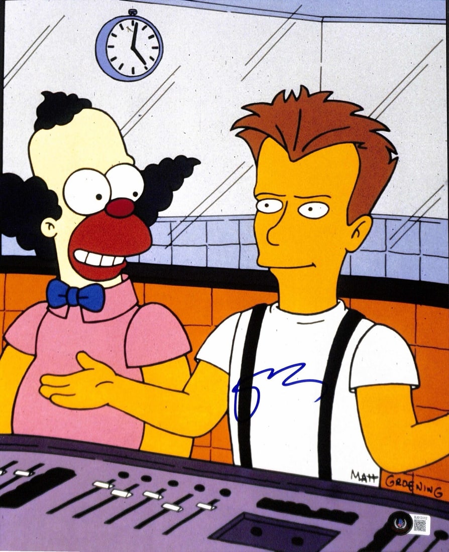 Sting Autographed 11x14 Photo From The Simpsons Beckett Authenticated: Sting Autographed 11x14 Photo From The Simpsons Beckett Authenticated This is an original 11x14 photograph autographed in blue permanent marker by Sting, the frontman and founder of The Police, featur