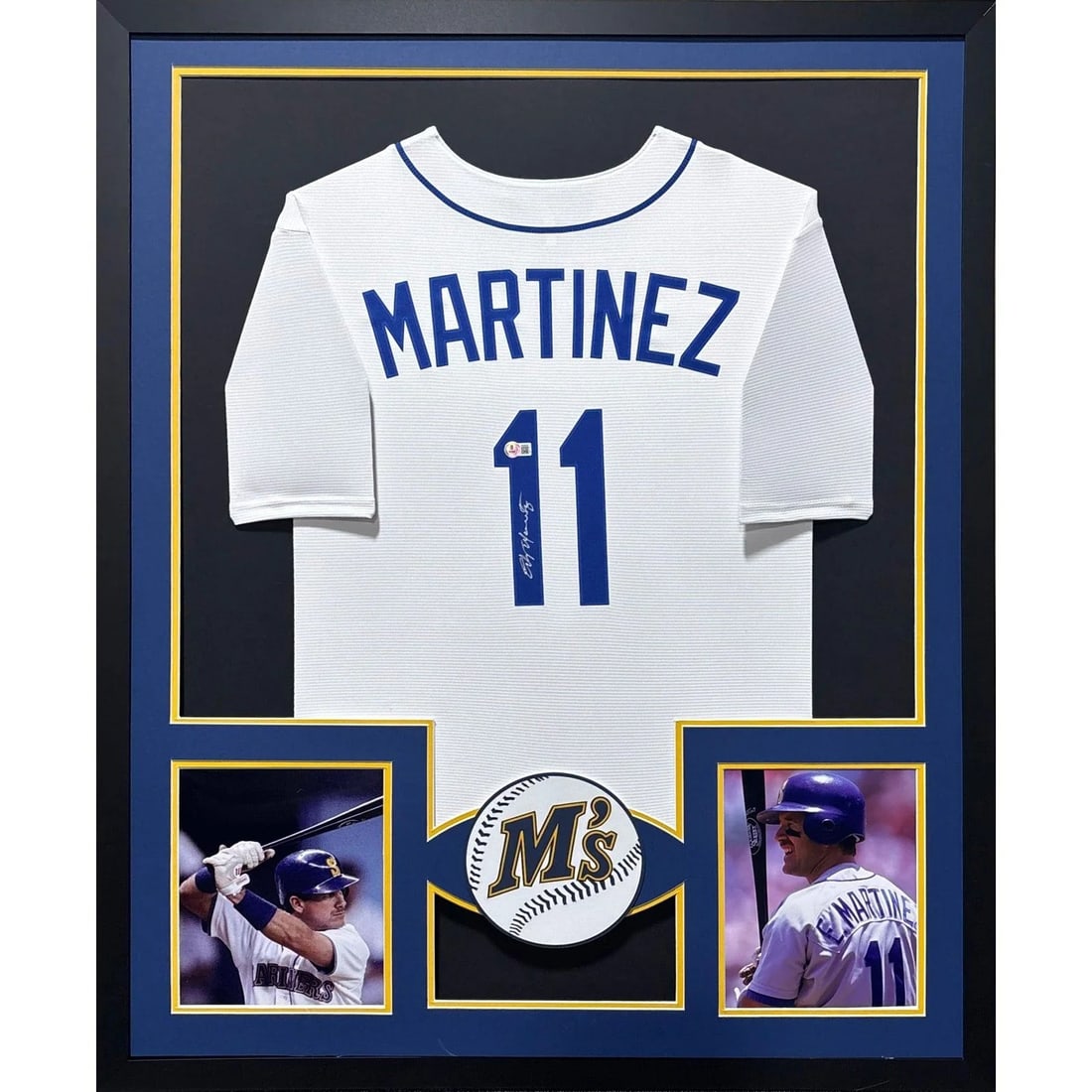 Edgar Martinez Signed Framed Jersey Seattle Mariners Beckett Authenticated: Edgar Martinez Signed Framed Jersey Seattle Mariners Beckett Authenticated Celebrate the legacy of Edgar Martinez with this stunning autographed framed jersey. This authentic Seattle Mariners jersey i