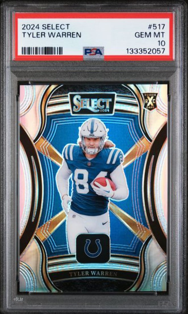 PSA 10 2024 Panini Select Tyler Warren XRC Rookie NFL Card #517 (1 of 2)