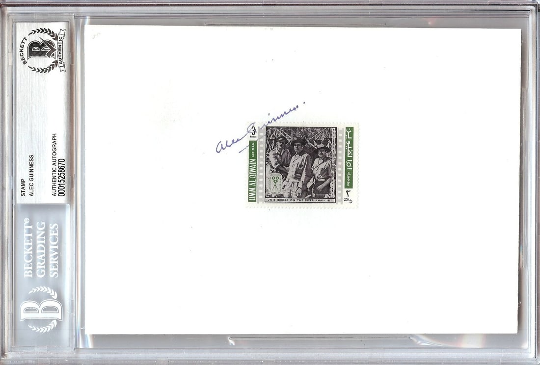 Alex Guiness Signed Star Wars Obi-Wan Kenobi Stamp Beckett Authenticated: Alex Guiness Signed Star Wars Obi-Wan Kenobi Stamp Beckett Authenticated Celebrate the legacy of Star Wars with this Alex Guinness signed stamp featuring Obi-Wan Kenobi. This original item showcases t