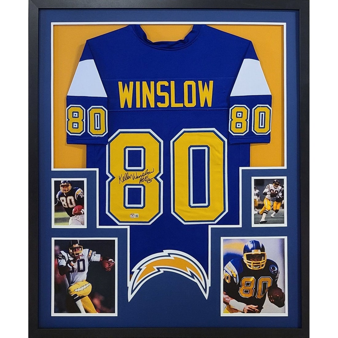 Kellen Winslow Autographed Framed Jersey Chargers Beckett Certified: Kellen Winslow Autographed Framed Jersey Chargers Beckett Certified This is an autographed Kellen Winslow framed jersey, showcasing one of the legendary players from the Chargers. Authenticated by
