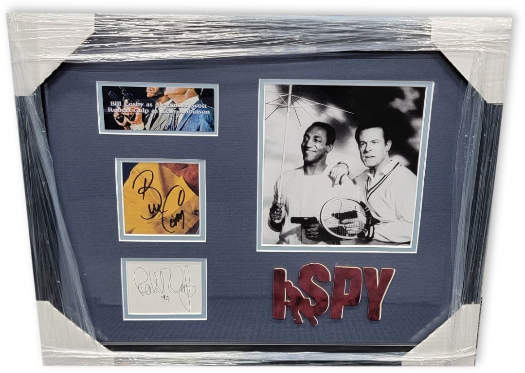 Framed Collage Photograph Signed by Bill Cosby and Robert Culp PSA DNA: Framed Collage Photograph Signed by Bill Cosby and Robert Culp PSA DNA This is a custom-framed collage photograph featuring authentic signatures from Bill Cosby and Robert Culp. The item is