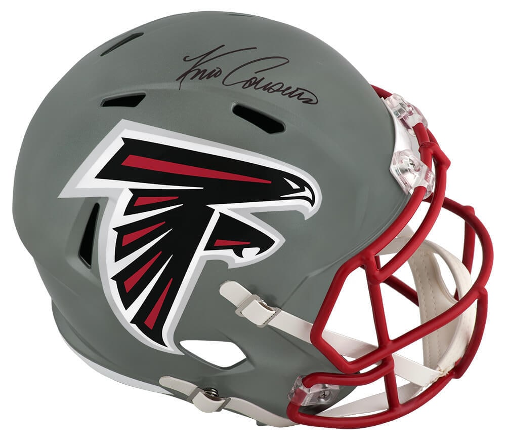 Kirk Cousins Signed Atlanta Falcons Flash Riddell Helmet with Fanatics COA: Kirk Cousins Signed Atlanta Falcons Flash Riddell Helmet with Fanatics COA This is a Kirk Cousins signed Atlanta Falcons Flash Riddell full-size speed replica football helmet. The helmet features the