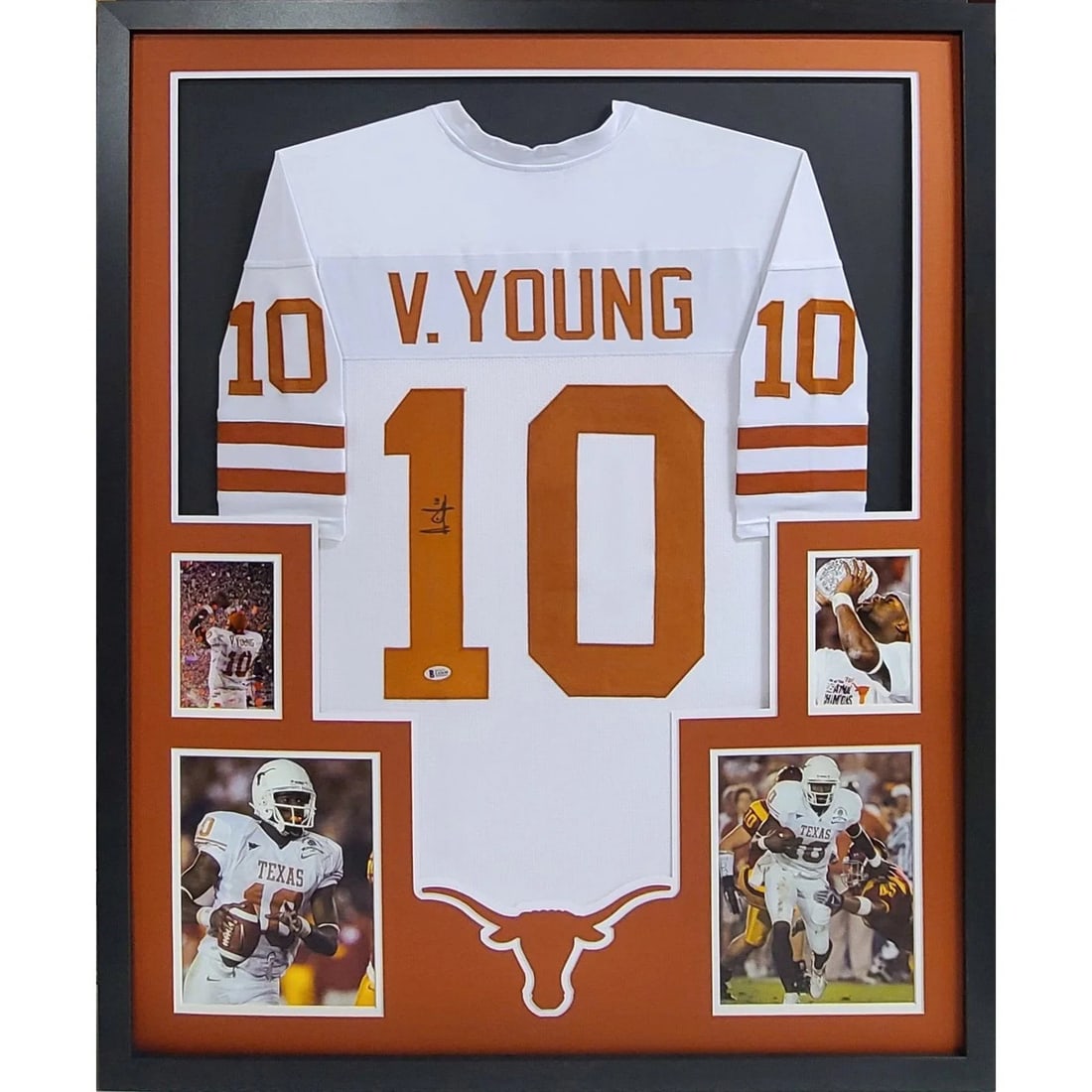 Vince Young Signed Framed Jersey Beckett Authenticated Texas Longhorns 43x36 (1 of 3)