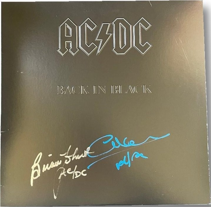 AC/DC Back In Black Signed Album Sleeve by Brian Johnson Cliff Williams JSA Authenticated (1 of 4)