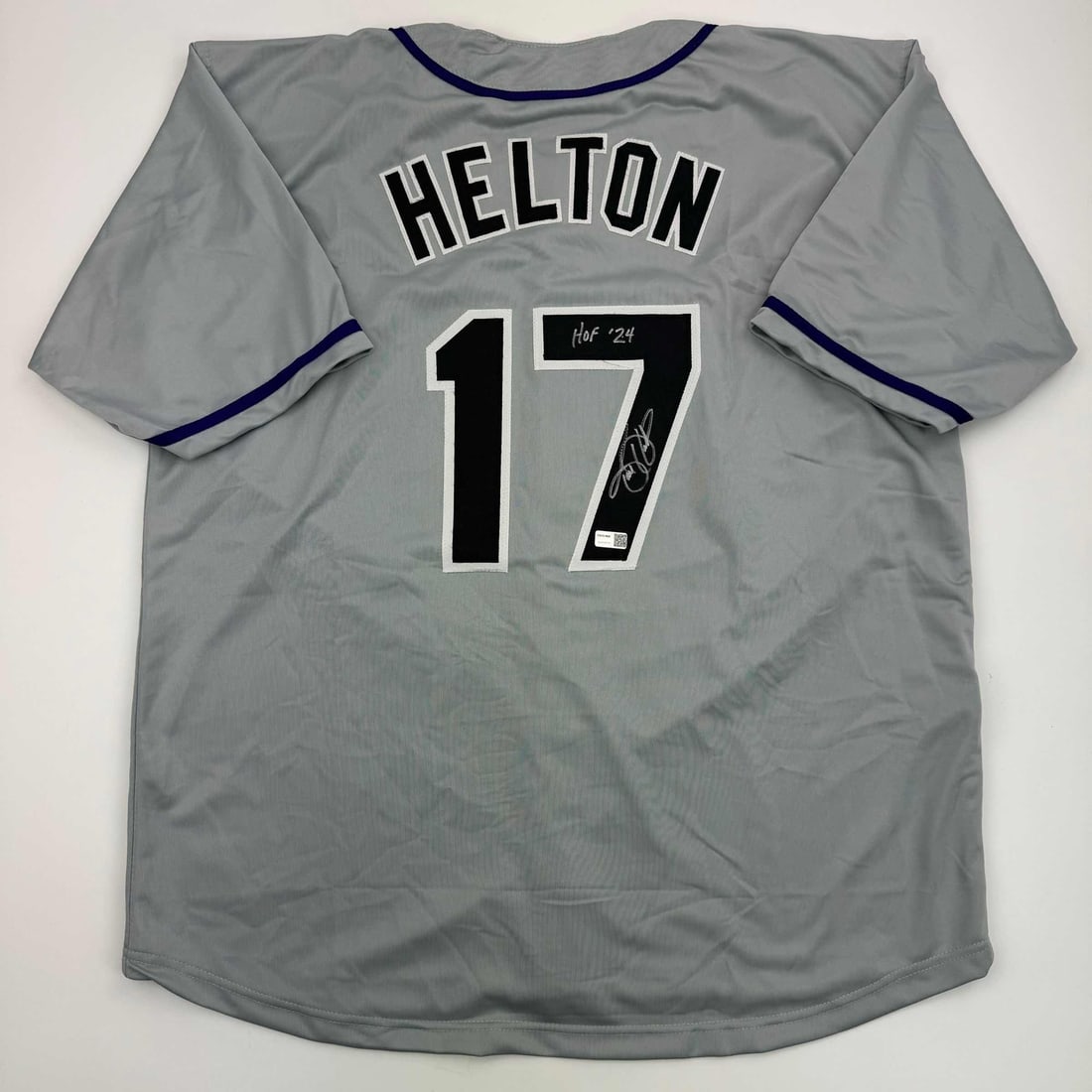 Todd Helton Autographed Colorado Rockies Grey Jersey Tristar COA: Todd Helton Autographed Colorado Rockies Grey Jersey Tristar COA This autographed Todd Helton HOF 24 Colorado Grey Baseball Jersey is a unique collectible for fans of the MLB. Featuring the name and n