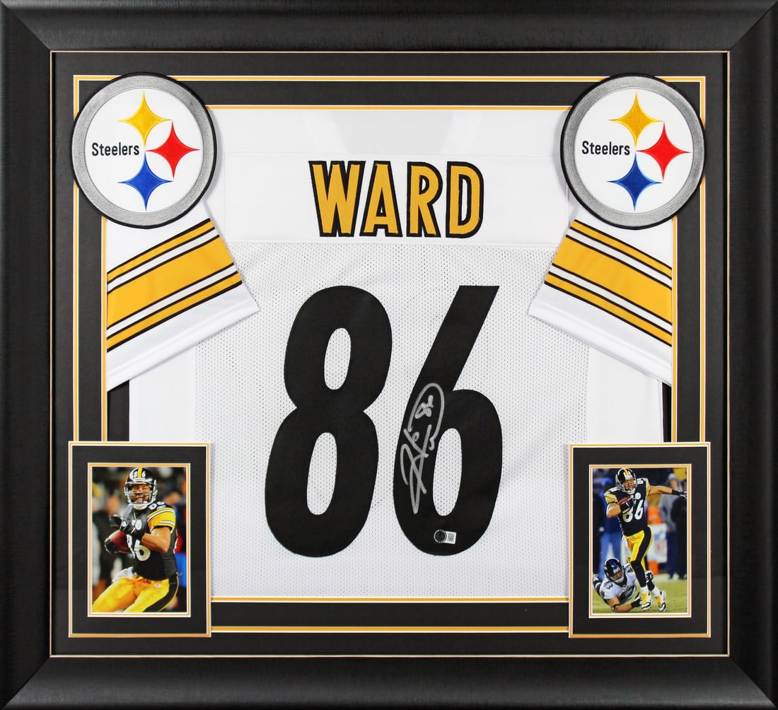 Hines Ward Signed Framed Jersey Pittsburgh Steelers BAS Witnessed 32 x 37: Hines Ward Signed Framed Jersey Pittsburgh Steelers BAS Witnessed 32 x 37 Celebrate the legacy of Hines Ward with this authentic signed white pro style framed jersey, a must-have for any Pittsburgh